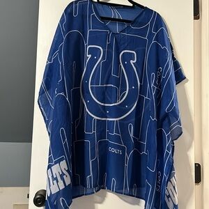 NWOT Indianapolis Colts sheer poncho-style top